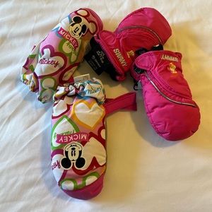 Pink girls snow winter  gloves